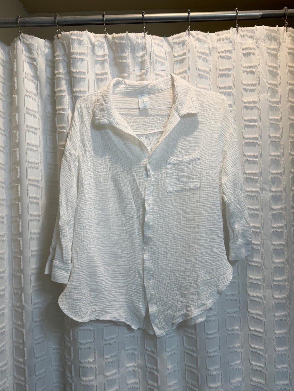 Kona Sol White Textured Gauze Coverup